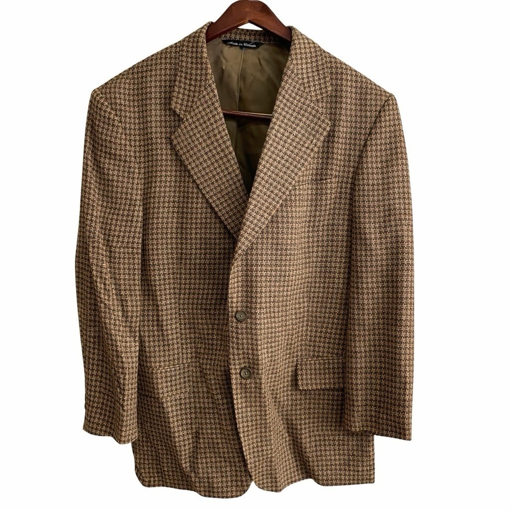 Vintage‎ Houndstooth Blazer Silk Wool Sport Coat Made in Canada 44R J. DiBlasi's